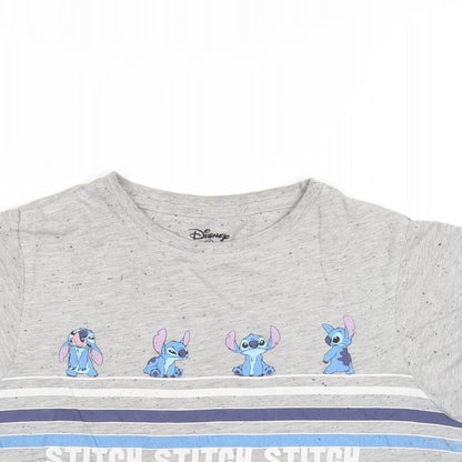Womens UK Size 6 Disney Grey Basic T-Shirt
