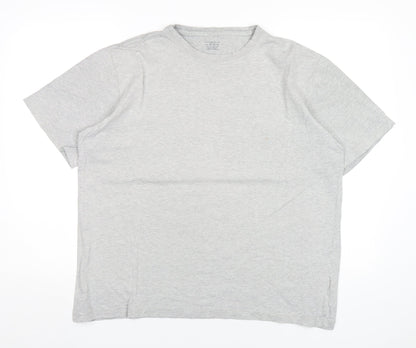 Lands' End Mens Grey Cotton T-Shirt Size L Round Neck