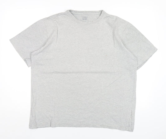 Lands' End Mens Grey Cotton T-Shirt Size L Round Neck