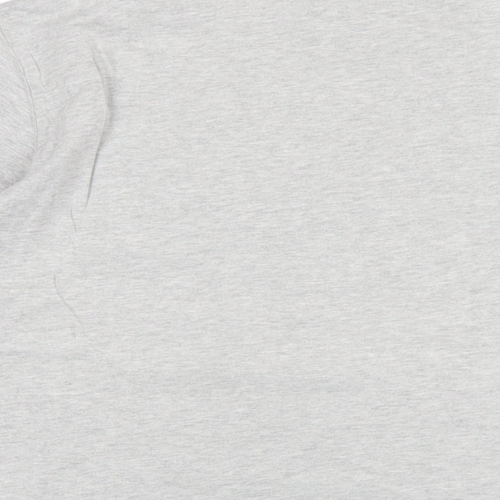 Lands' End Mens Grey Cotton T-Shirt Size L Round Neck