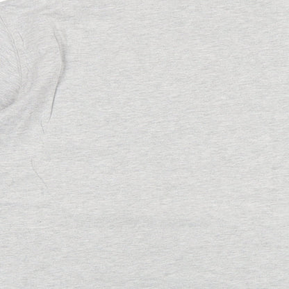 Lands' End Mens Grey Cotton T-Shirt Size L Round Neck