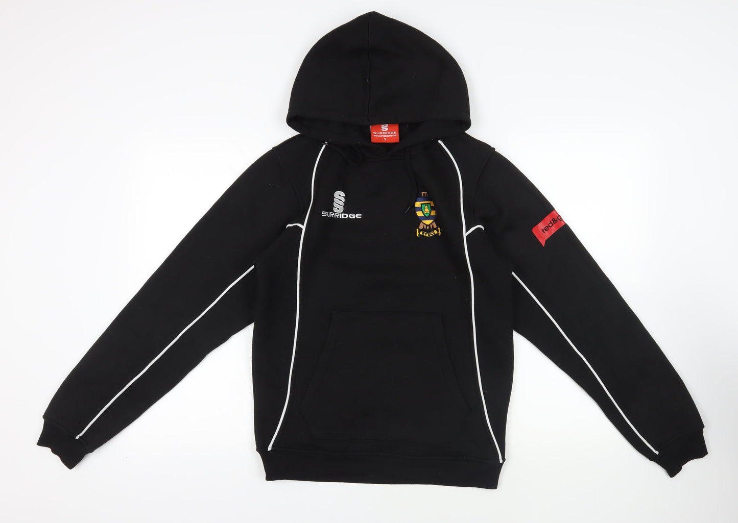 Surridge Mens Black Polyester Pullover Hoodie Size S - Bells Yew Green Cricket Club