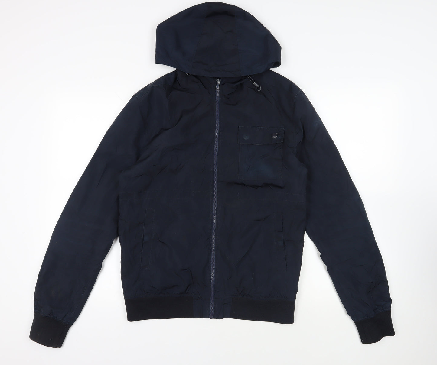 Antony Morato Mens Blue Windbreaker Jacket Size M Zip - Hooded Lightweight