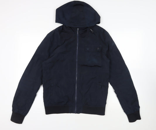Antony Morato Mens Blue Windbreaker Jacket Size M Zip - Hooded Lightweight