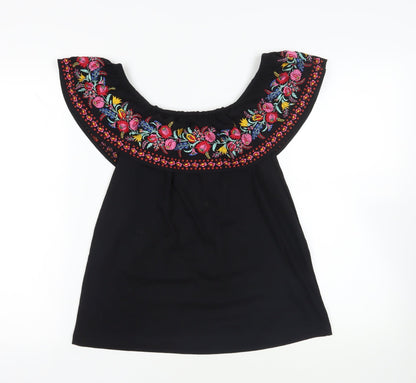 Womens UK Size S Oasis Black Basic Blouse