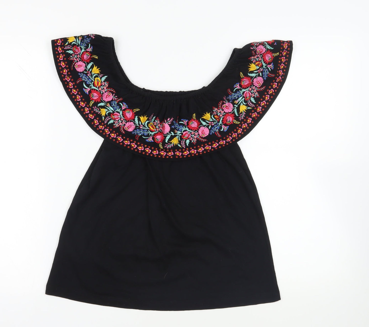 Womens UK Size S Oasis Black Basic Blouse