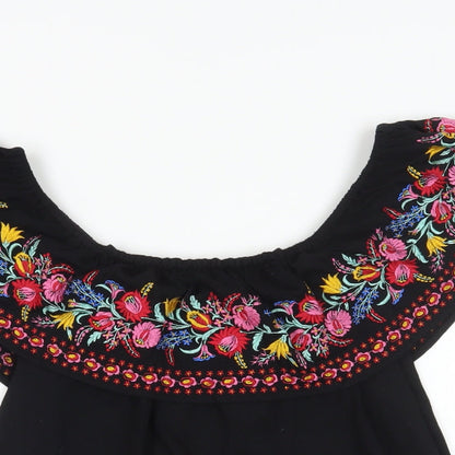 Womens UK Size S Oasis Black Basic Blouse