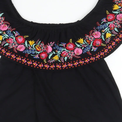 Womens UK Size S Oasis Black Basic Blouse