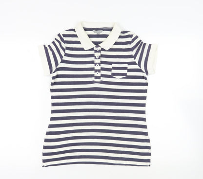 Womens UK Size 12 Marks and Spencer Blue Basic Polo