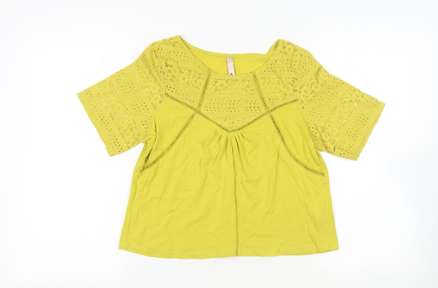 Womens UK Size S Sfera Yellow Basic Blouse
