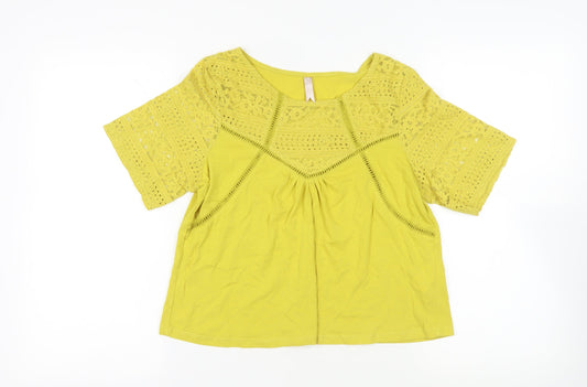 Womens UK Size S Sfera Yellow Basic Blouse