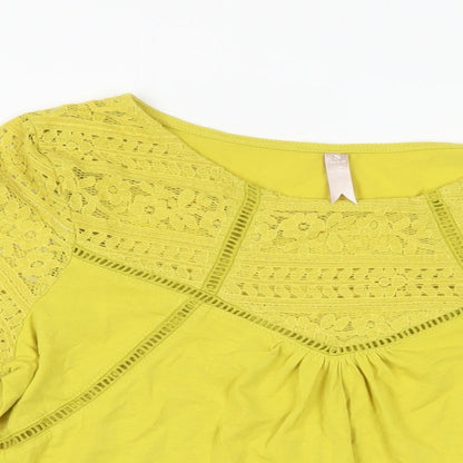 Womens UK Size S Sfera Yellow Basic Blouse