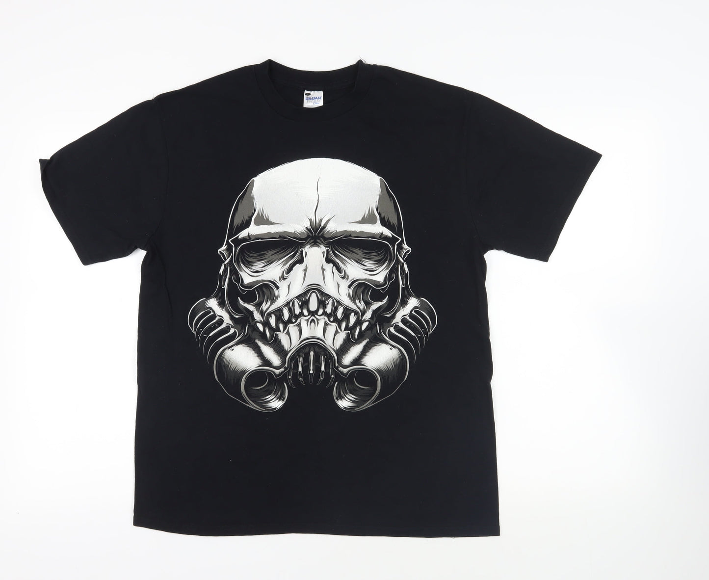 Mens UK Size L Gildan Black  T-Shirt