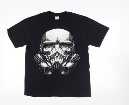 Mens UK Size L Gildan Black  T-Shirt