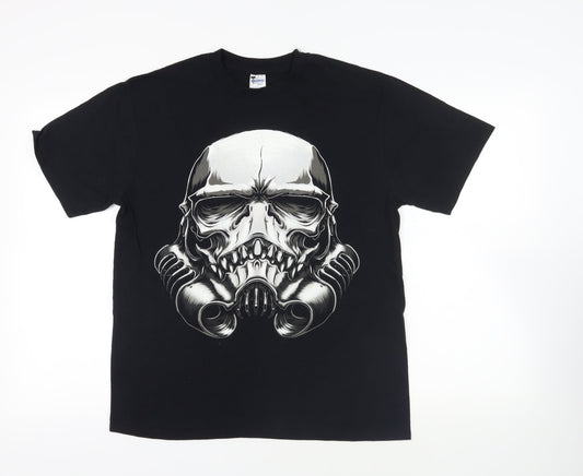 Mens UK Size L Gildan Black  T-Shirt