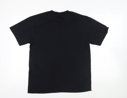 Mens UK Size L Gildan Black  T-Shirt