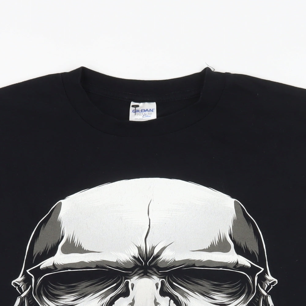 Mens UK Size L Gildan Black  T-Shirt