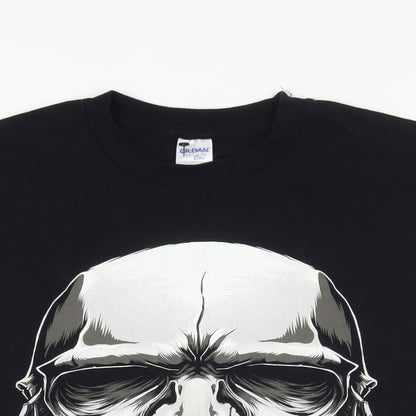 Mens UK Size L Gildan Black  T-Shirt