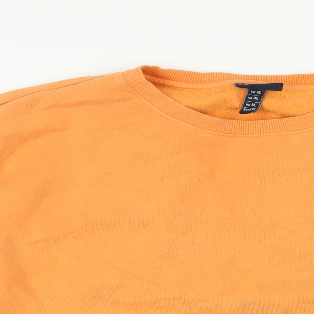 ellesse Womens Orange Cotton Pullover Sweatshirt Size XL Pullover - Logo