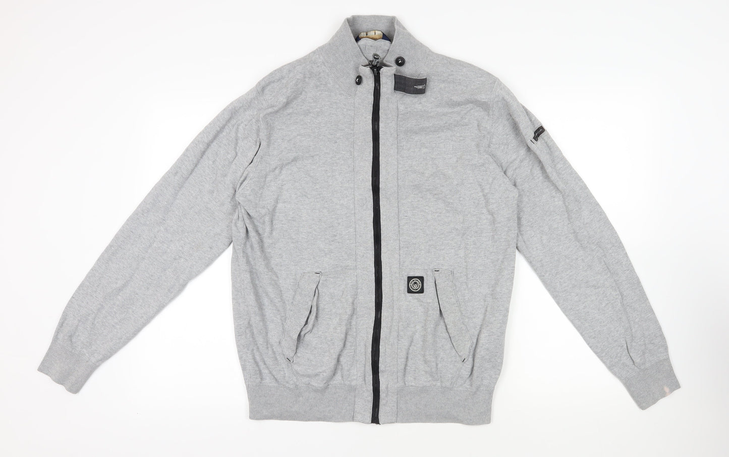 Mens UK Size XL Duck and Cover Grey Full Zip Sweatshirt
