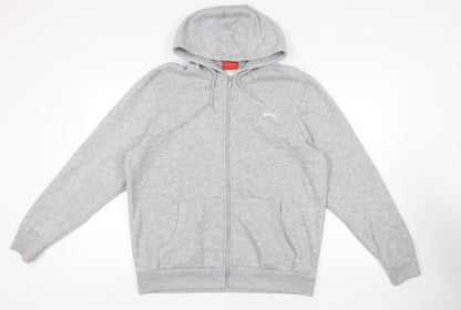 Mens UK Size L Slazenger Grey Full Zip Hoodie