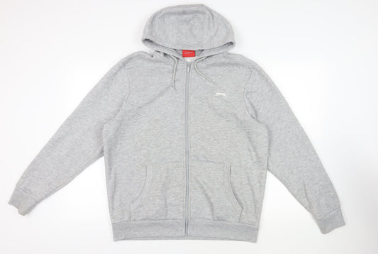 Mens UK Size L Slazenger Grey Full Zip Hoodie