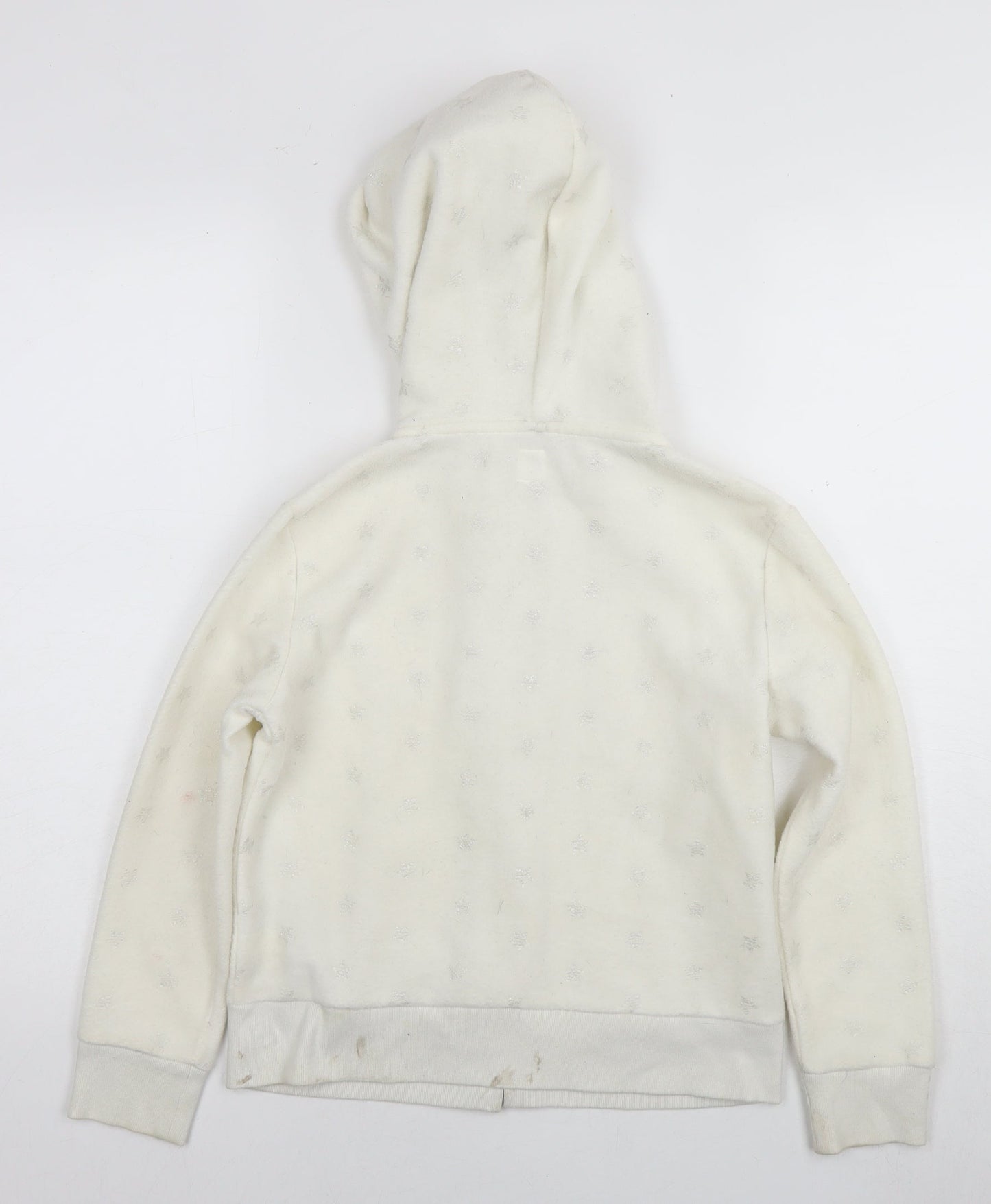 Gap Girls White Geometric Jacket Size 10 Years Zip - Logo Stars