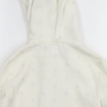 Gap Girls White Geometric Jacket Size 10 Years Zip - Logo Stars