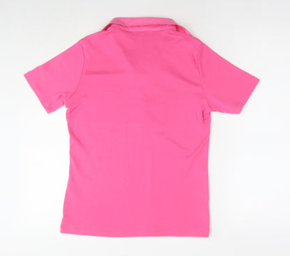 Womens UK Size M First Avenue Pink Basic Polo