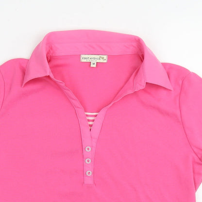 Womens UK Size M First Avenue Pink Basic Polo
