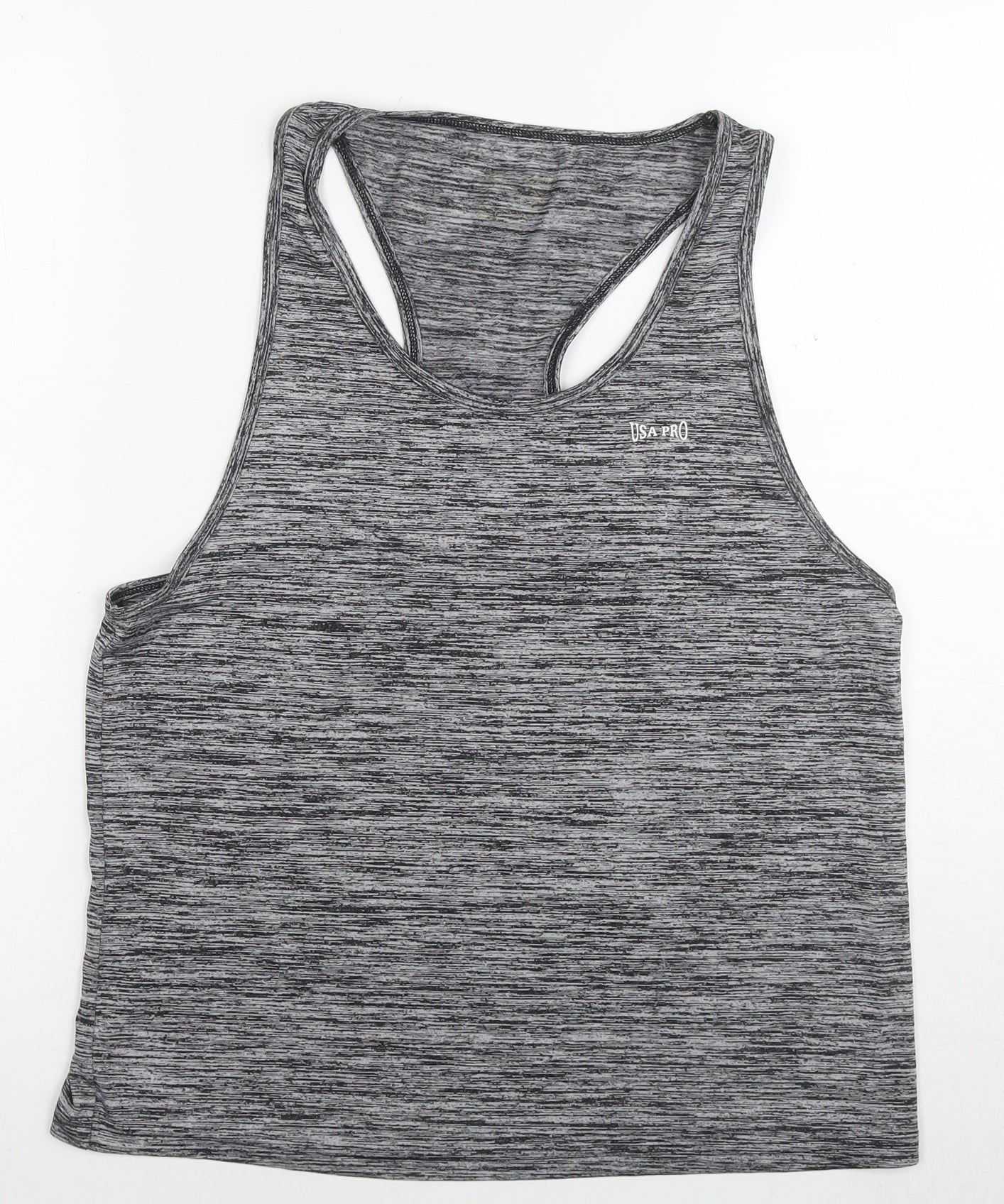 USA Pro Womens Grey Polyester Basic Tank Size 14 Round Neck Pullover