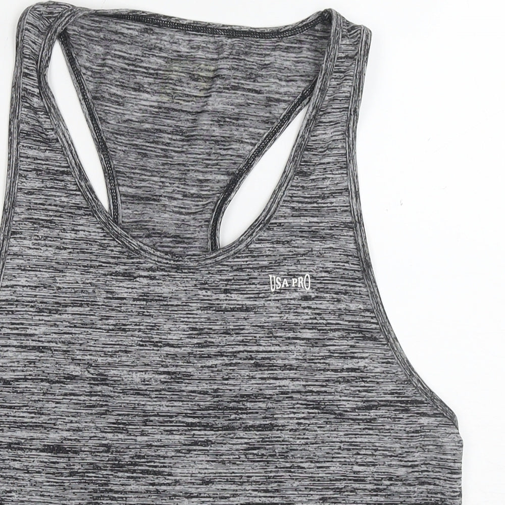 USA Pro Womens Grey Polyester Basic Tank Size 14 Round Neck Pullover