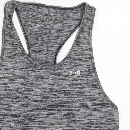 USA Pro Womens Grey Polyester Basic Tank Size 14 Round Neck Pullover