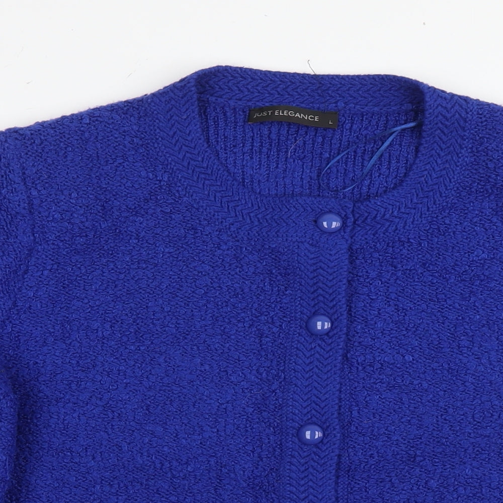 Womens UK Size L Just Elegance Blue Cardigan Jumper