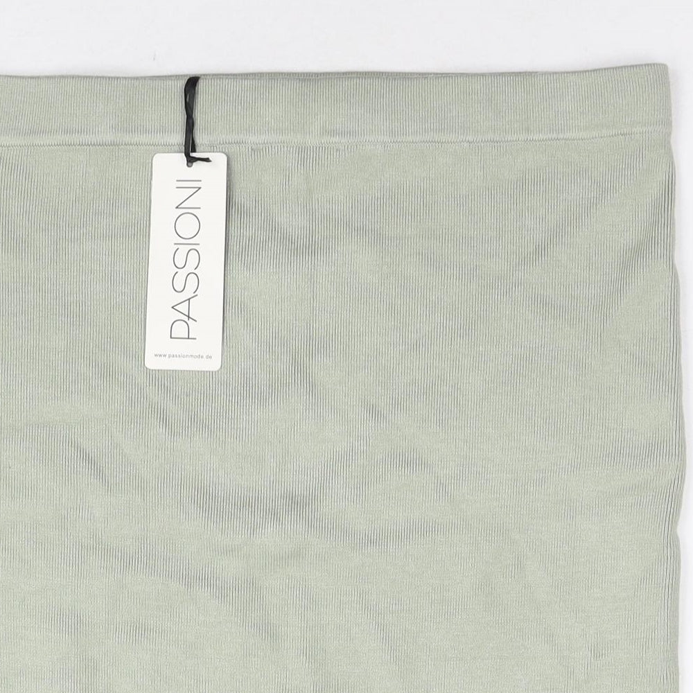 Passioni Womens Green Viscose Straight & Pencil Skirt Size 2XL