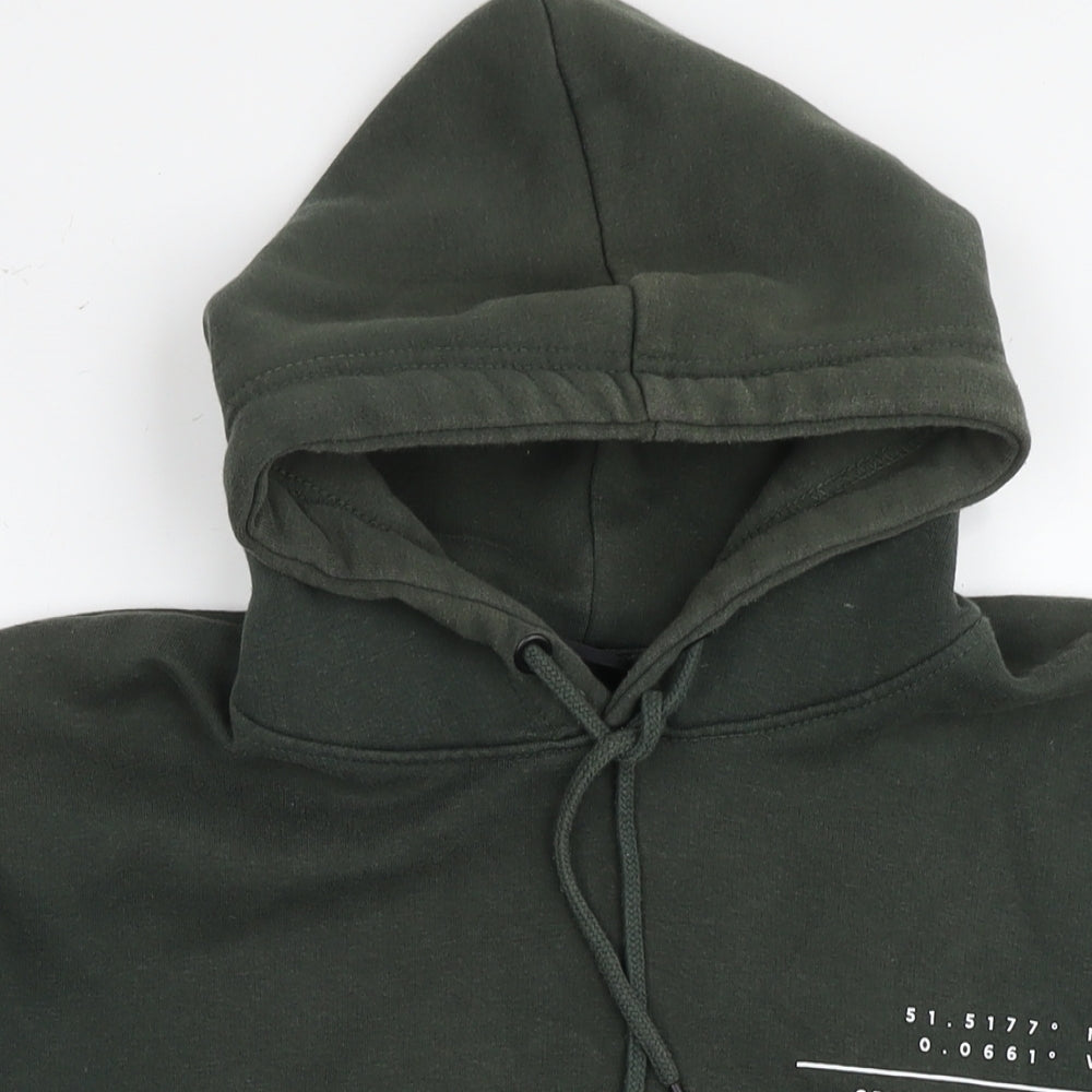 Mens UK Size XS Criminal Damage Green Pullover Hoodie