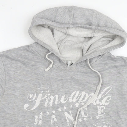 Pineapple Womens Grey Cotton Pullover Hoodie Size M Pullover - Logo