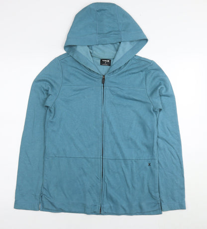 Hurley Womens Blue Cotton Full Zip Hoodie Size S Pullover
