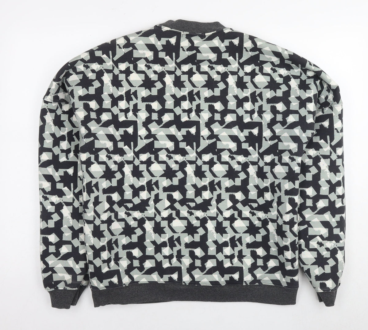 Villain Mens Multicoloured Geometric Polyester Pullover Sweatshirt Size S