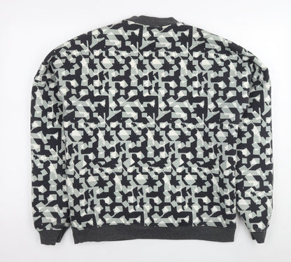 Villain Mens Multicoloured Geometric Polyester Pullover Sweatshirt Size S