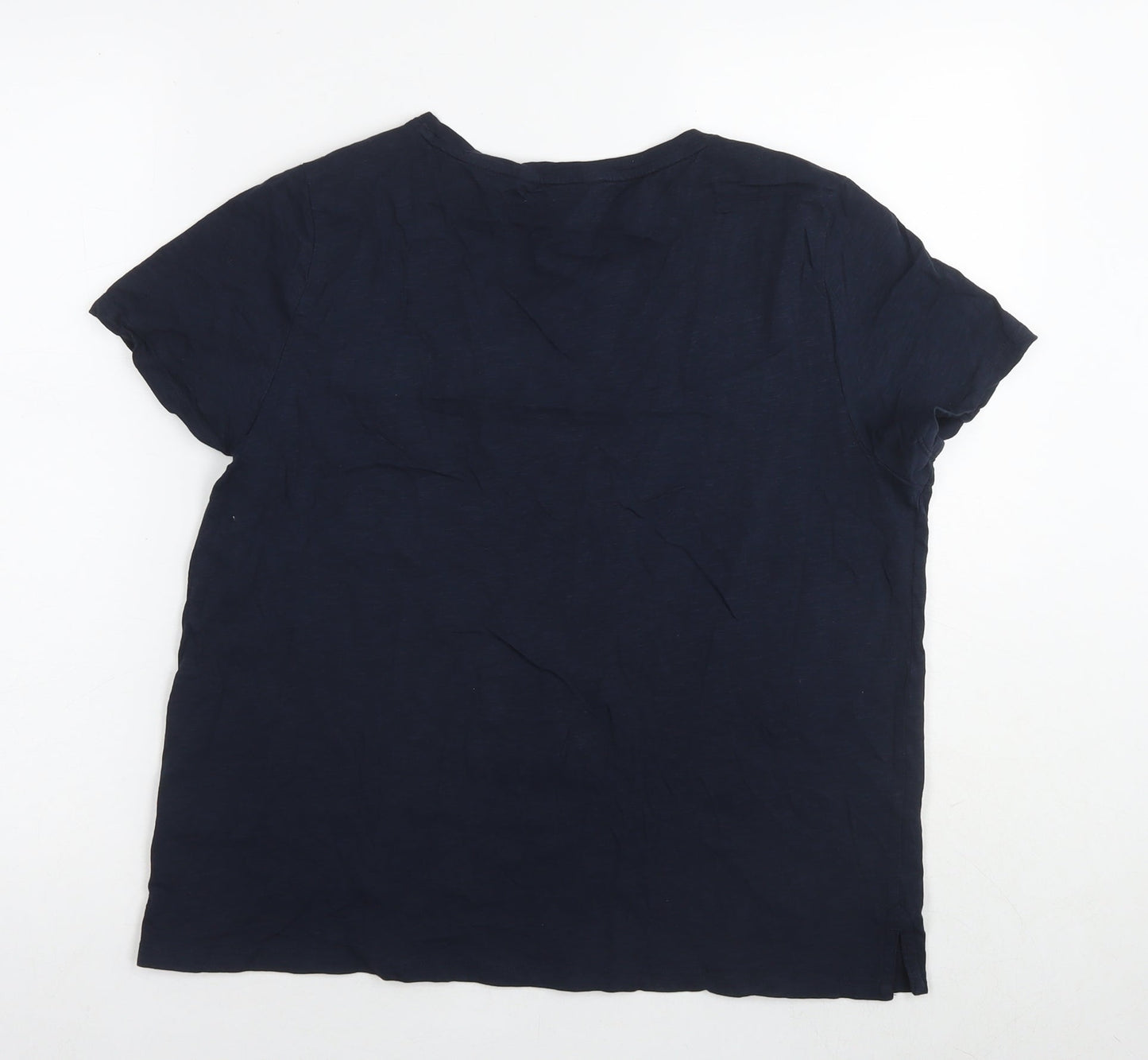 Womens UK Size 14 Crew Clothing Blue Basic T-Shirt
