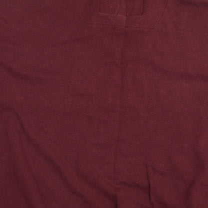 Sand Stone Mens Red Collared Cotton Pullover Jumper Size L Long Sleeve