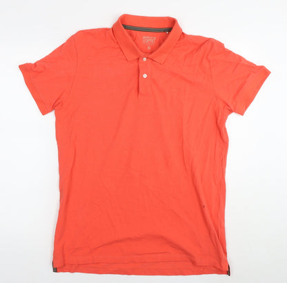 Esprit Mens Red Cotton Polo Size XL Collared Pullover