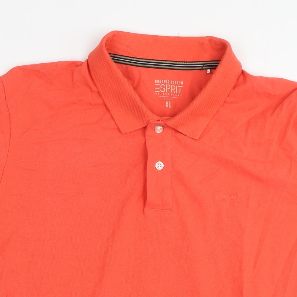 Esprit Mens Red Cotton Polo Size XL Collared Pullover