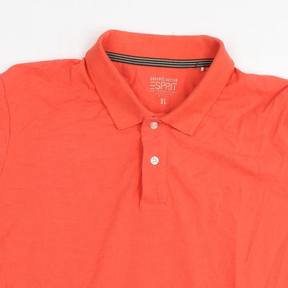 Esprit Mens Red Cotton Polo Size XL Collared Pullover