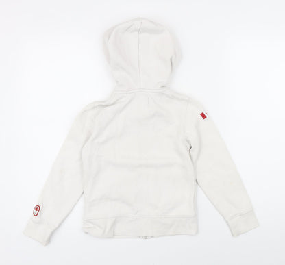 Canada Girls White Cotton Full Zip Hoodie Size 6 Years Zip - Canada
