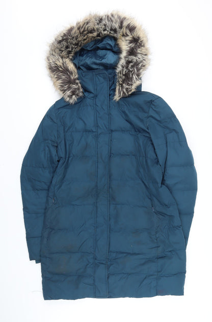 Womens UK Size S Lands' End Blue Quilted Coat