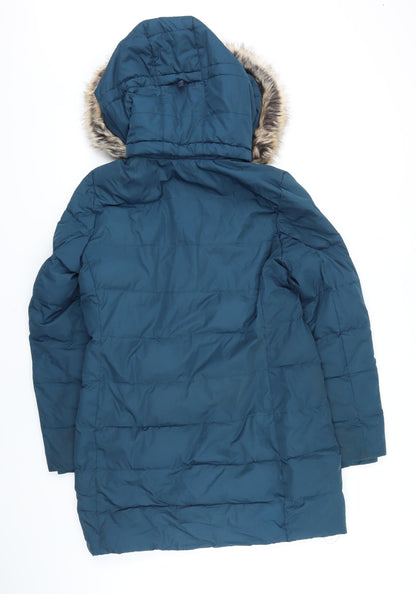 Womens UK Size S Lands' End Blue Quilted Coat