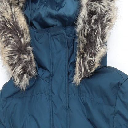Womens UK Size S Lands' End Blue Quilted Coat