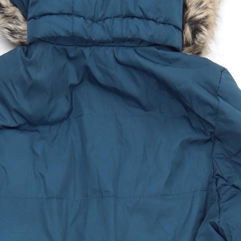 Womens UK Size S Lands' End Blue Quilted Coat